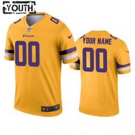 Maillot Enfant Minnesota Vikings Personnalisé Gold Inverted Legend